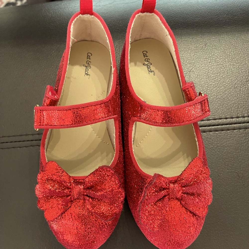 Ruby red, glitter shoes size 12